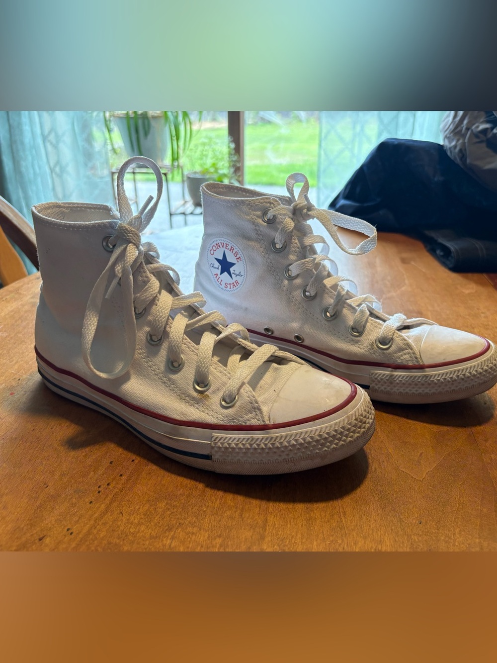 All White High-Top Converse Canvas Sneakers